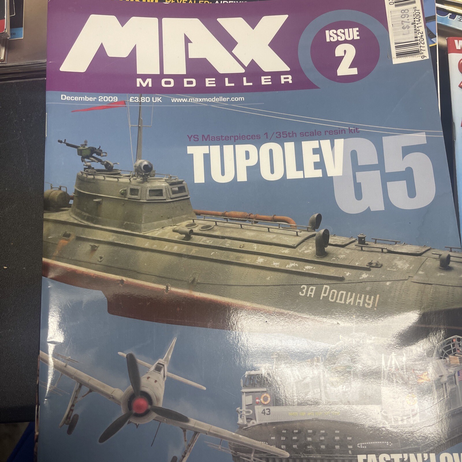 Max Modeller UK December 2009 Magazine #2-LCAC, Tupolev G5, 37mm Flak & More-VGC