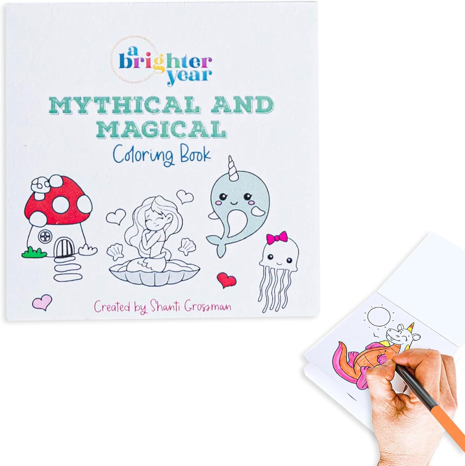A Brighter Year 3″ x 3″ Mini Coloring Book – 50 Pages, Choose Your Favorite