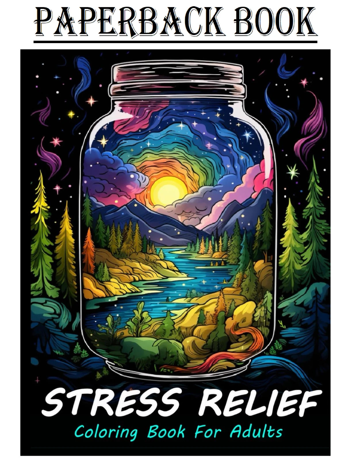 Stress Relief Coloring Book for Adults: Large Print Adult Colouring Book with…
