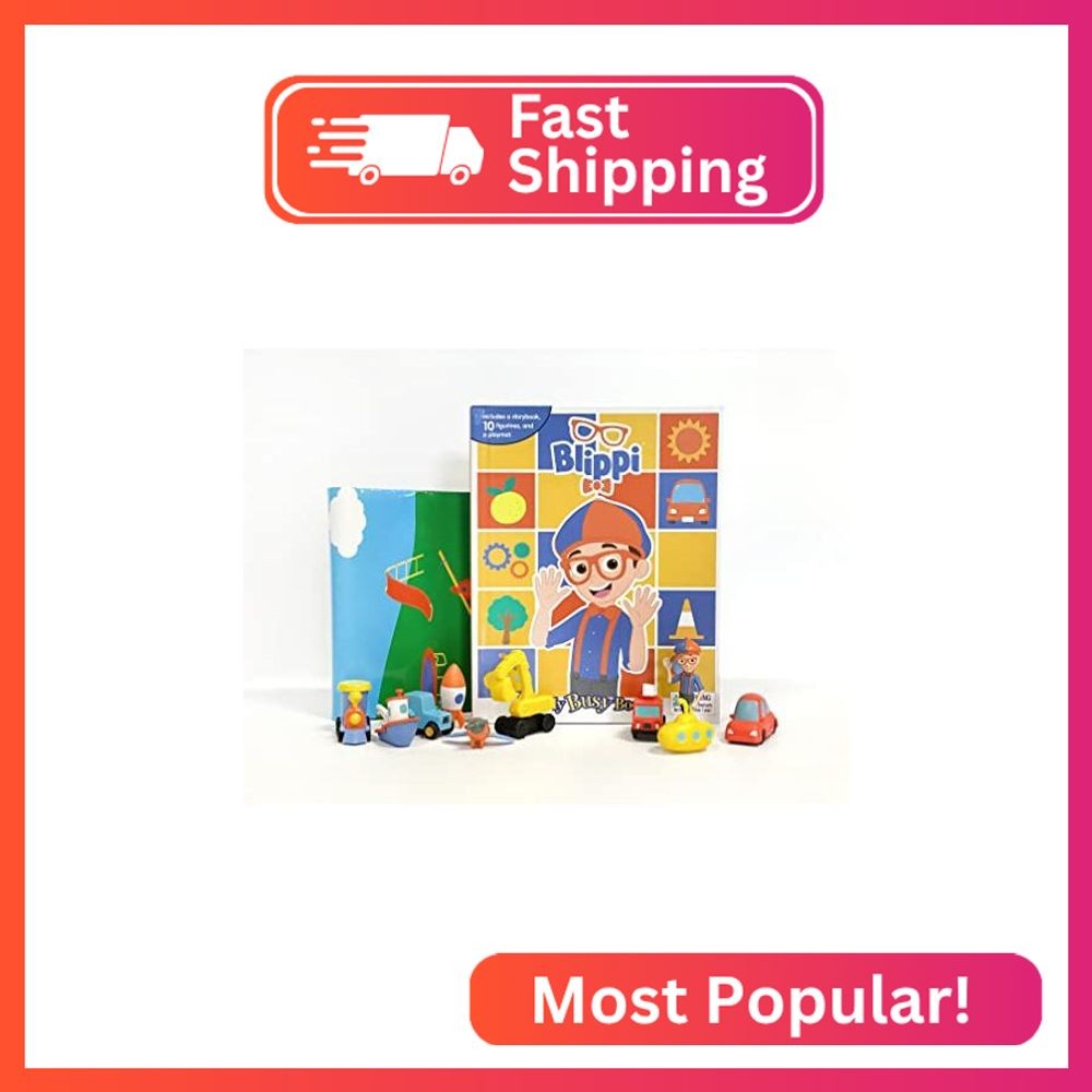 Blippi My Busy Books – Storybook, 10 figurines, playmat