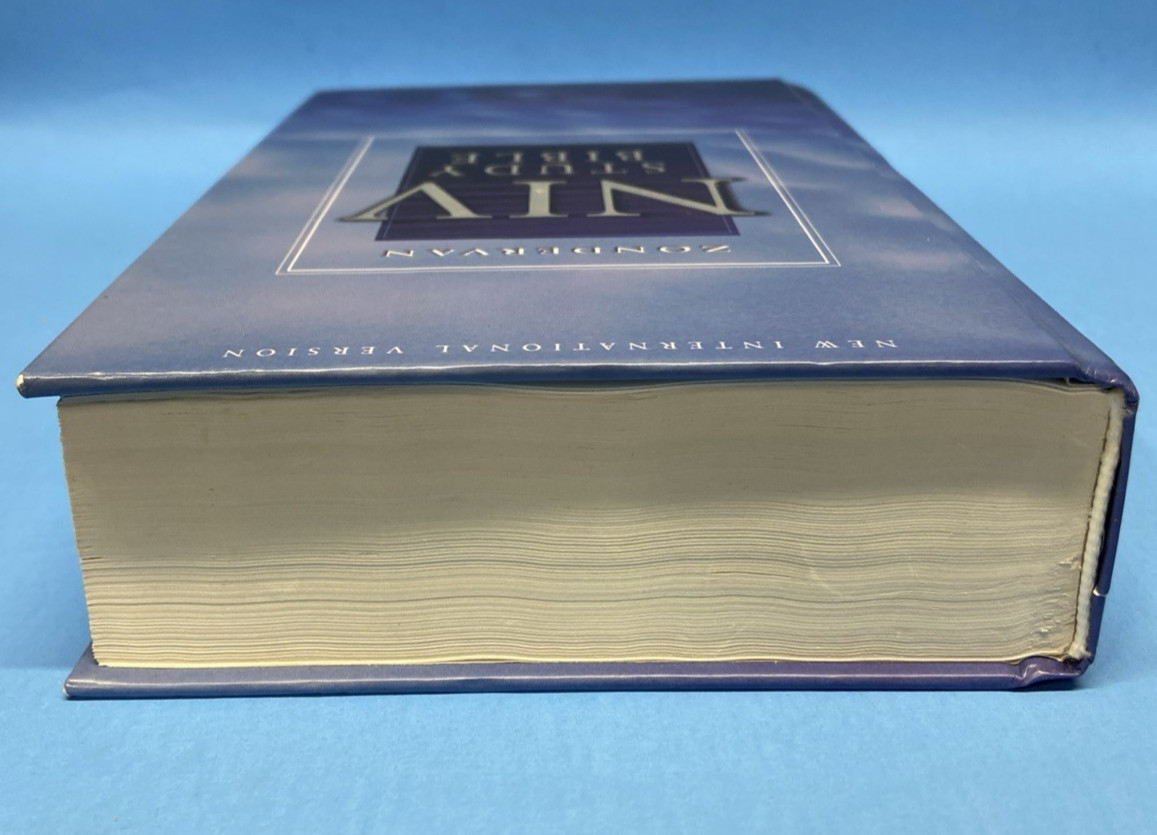 Zondervan NIV Study Bible Blue Hardcover Good Condition Christianity Religion