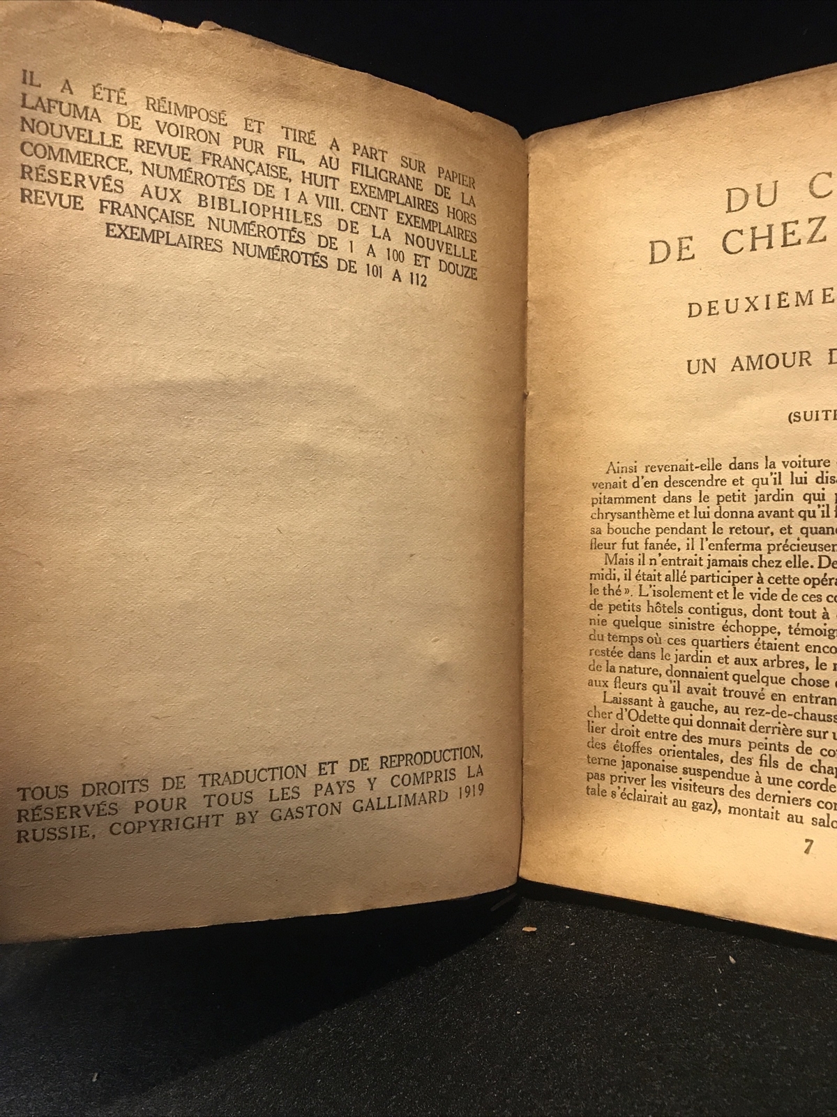 Du Cote De Chez Swann- Marcel Proust, 1919, Lot Of 3