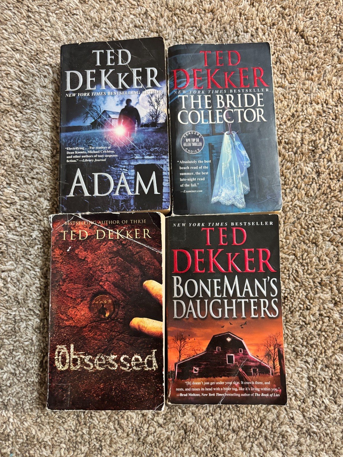 Ted Dekker Book Lot 4 Thriller Suspense Christian Paperback Novel Fiction Adam