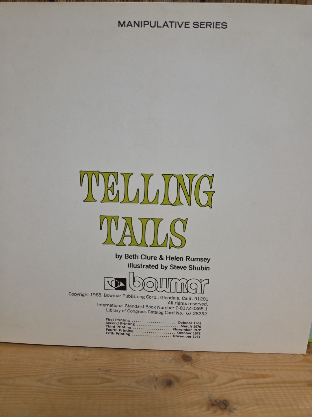 Vintage 1974 “TELLING TALES” Manipulative Book By Beth Clure & Helen Rumsey