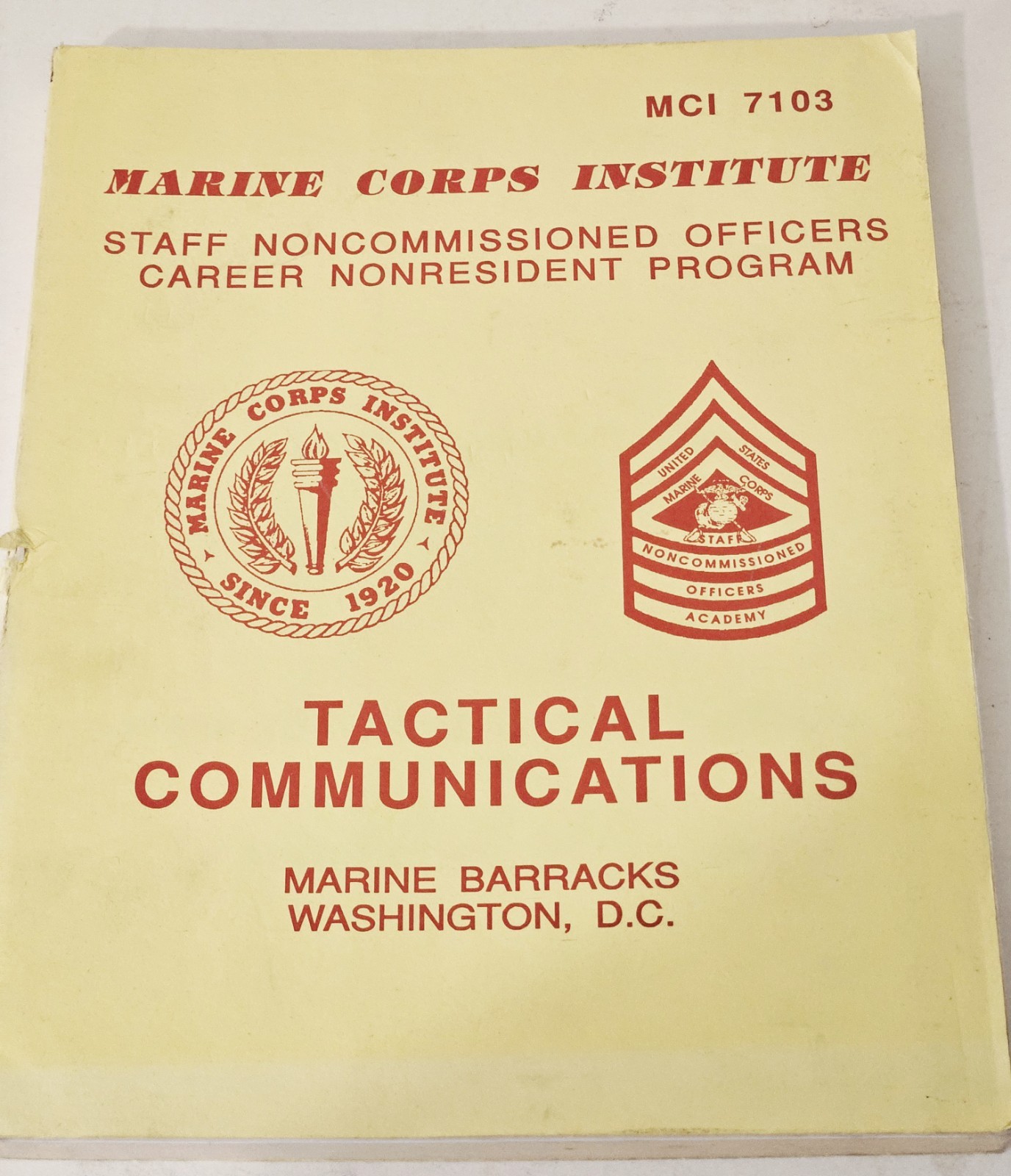 Marine Corps Tactical Communications MCI 7103, US Marine Corp 1992