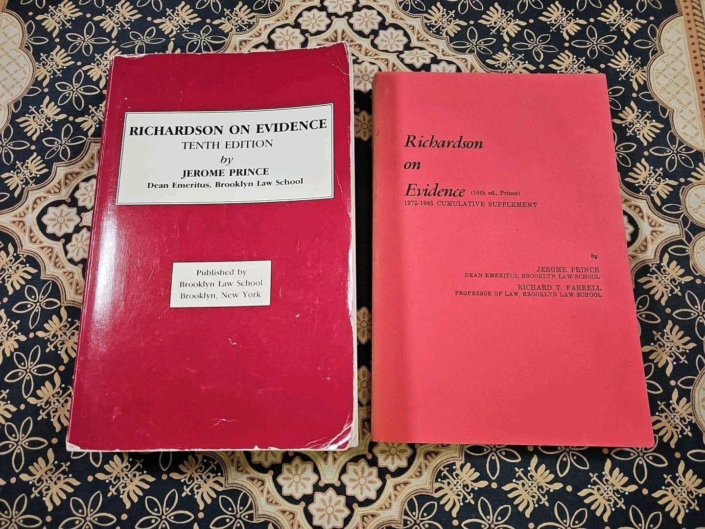 RICHARDSON ON EVIDENCE 10th Edition PB BOOK 1973 Jerome Prince w/1985 SUPPLEMENT