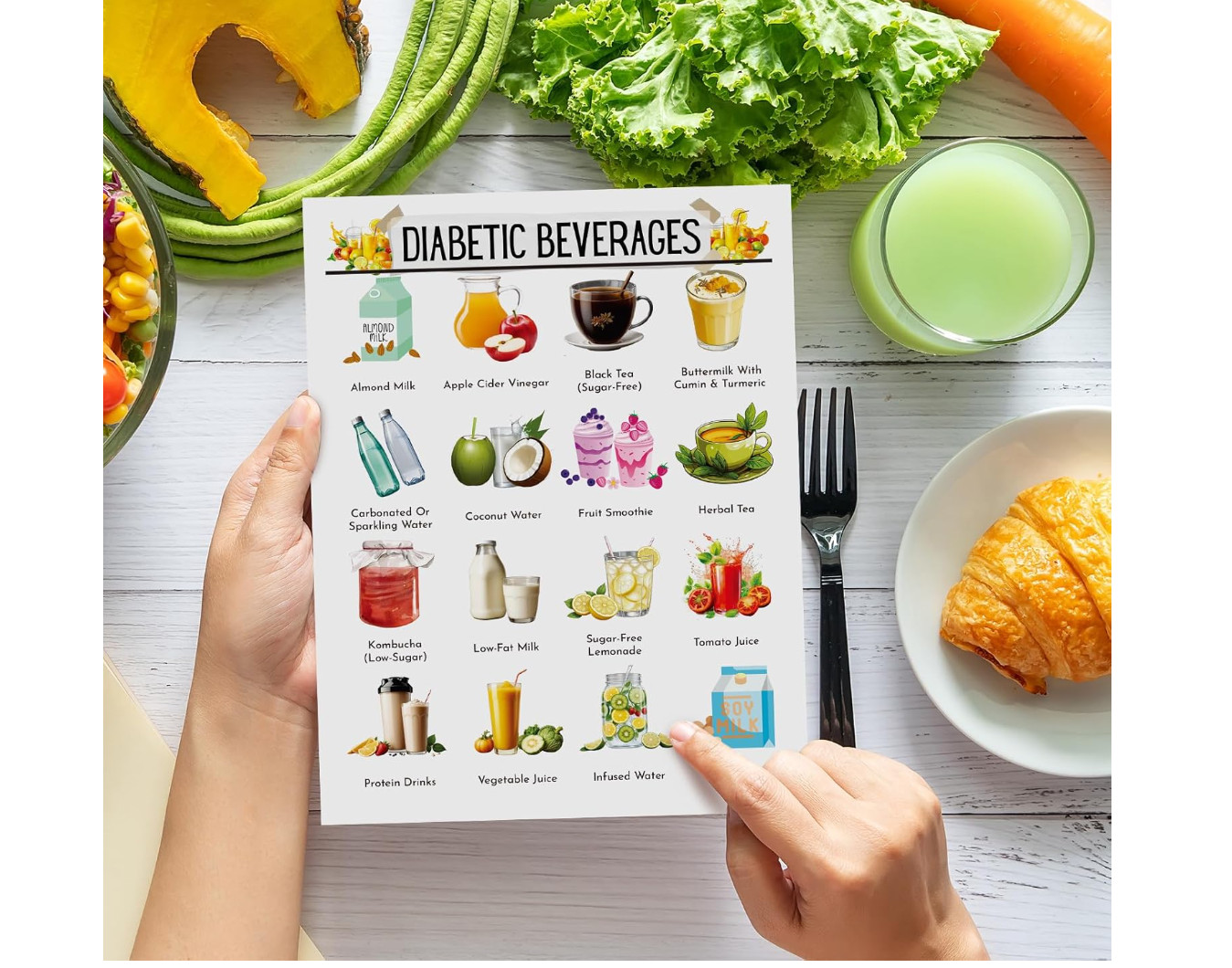 12Pcs Diabetes Food List Chart Low Carb Glycemic Index Diet Plan Meal Guide
