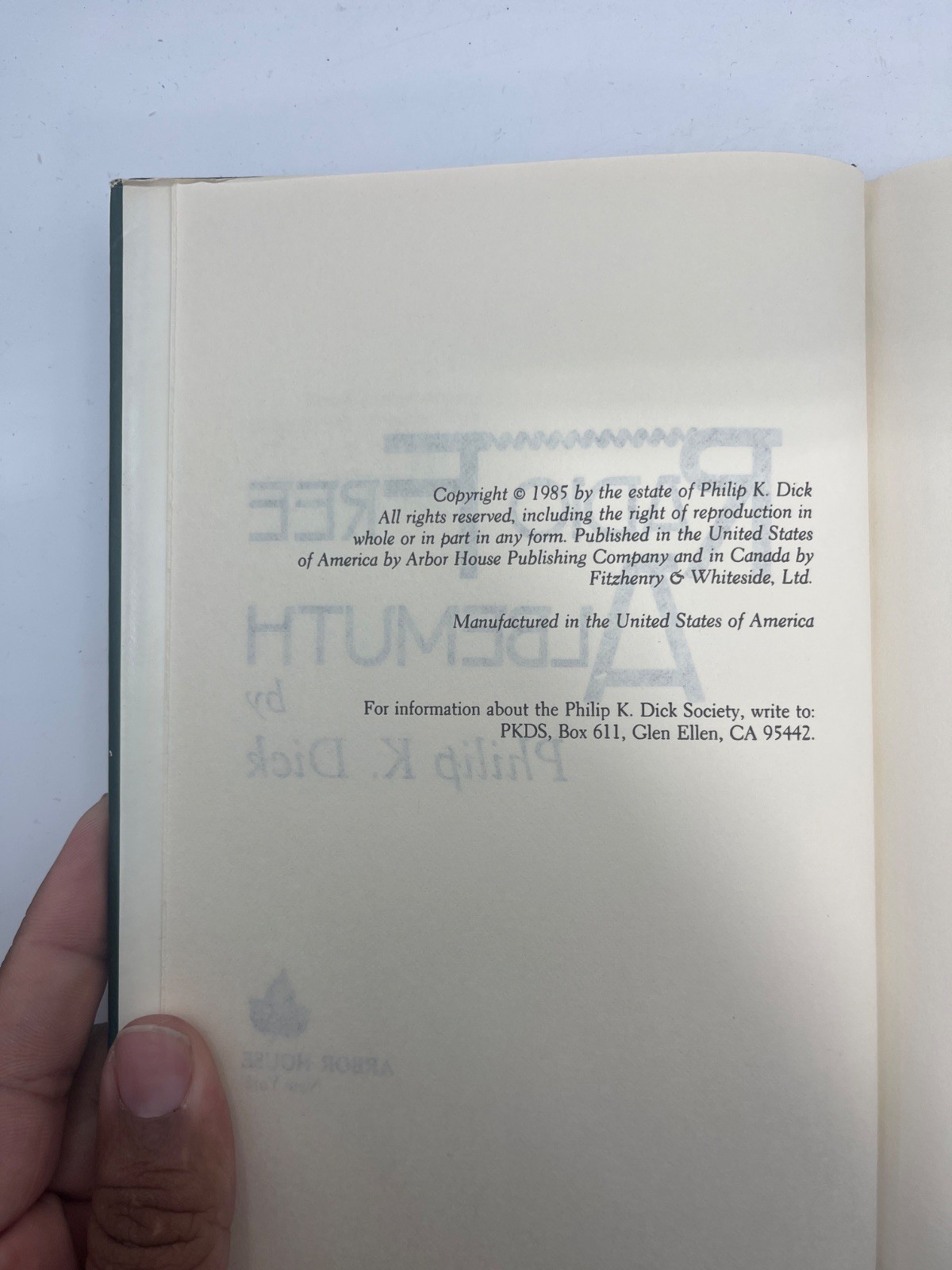 Radio Free Albemuth – BCE [Hardcover] Philip K. Dick 1985