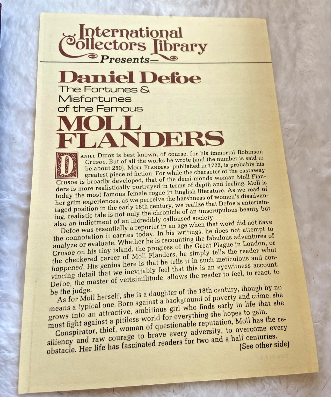 Moll Flanders Daniel Defoe International Collector’s Lib-Leicester Sq. Binding
