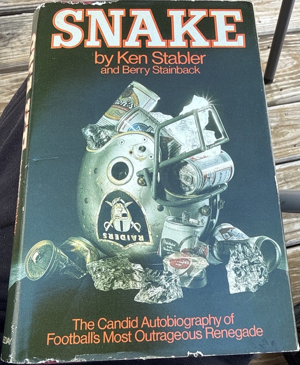 Snake By Ken Stabler And Berry Stainback Autographed Hardback Oakland Raiders