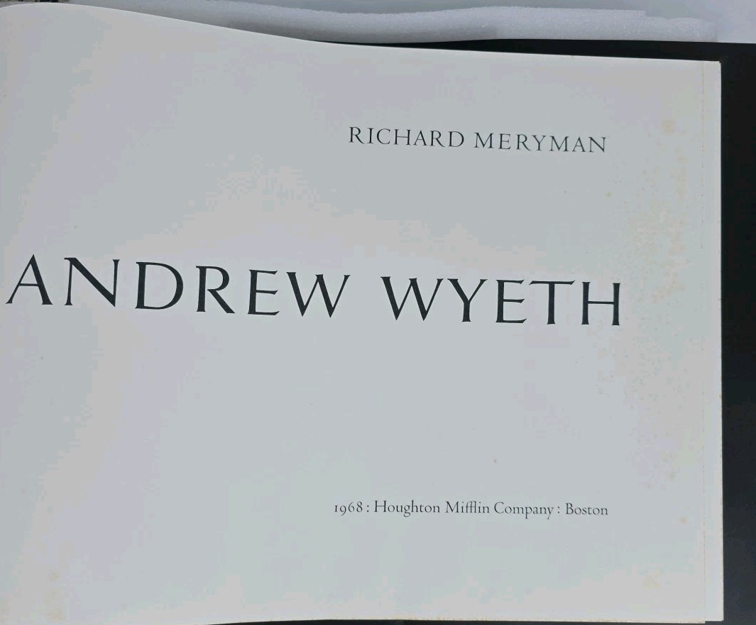 Andrew Wyeth Richard Meryman 1968 First Edition Art Book Oversized GOOD