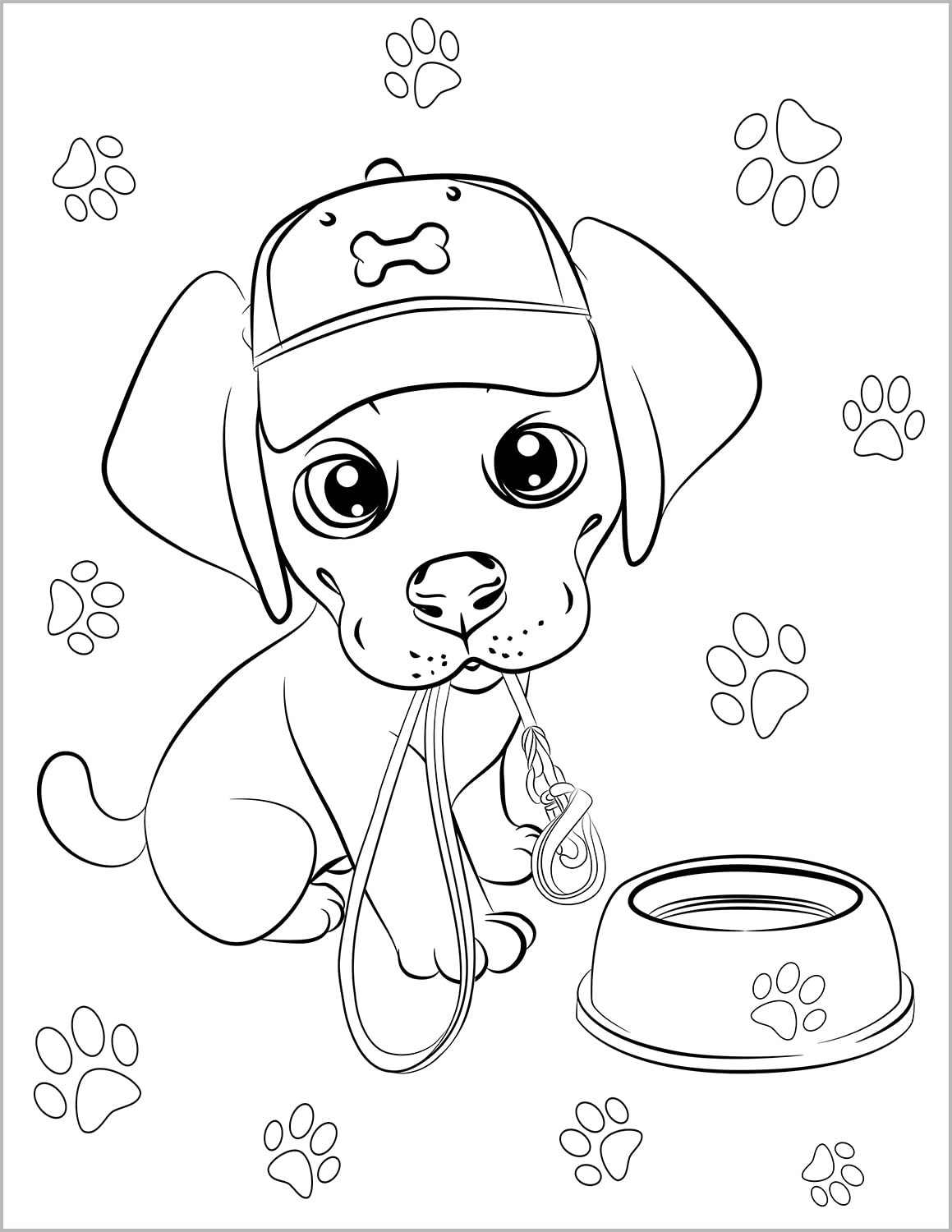 Cute Dogs Coloring Book for Kids Ages 4-8: Adorable Cartoon Dogs & Puppies