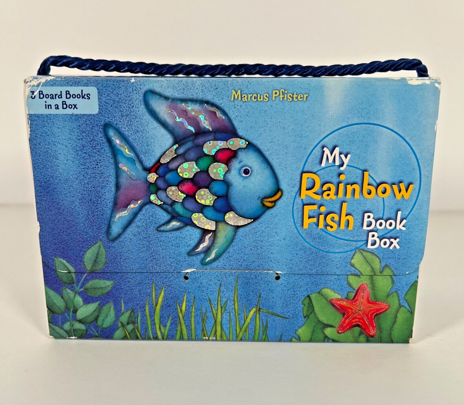 My Rainbow Fish Book Box Marcus Pfister 3 Board Books in “Suitcase” Box w Handle