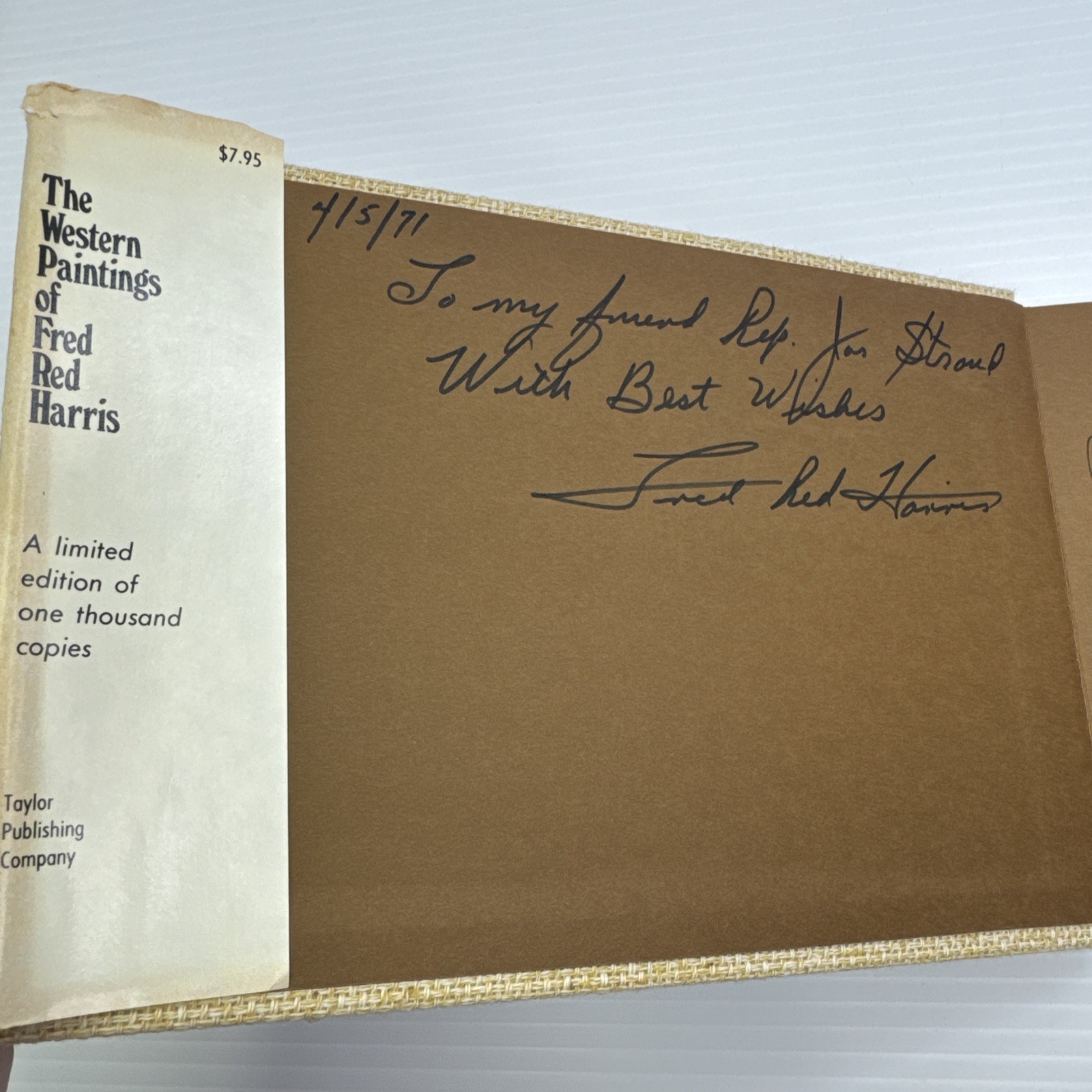 The Western Paintings of Fred Red Harris Signed! 1971 Limited ED Taylor Publish