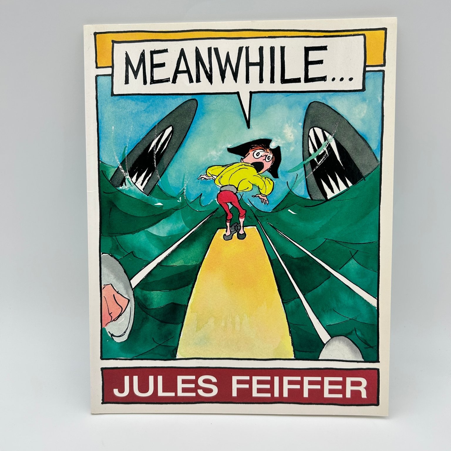 Meanwhile… Jules Feiffer 1997 Signed Inscribed Picture Book HarperCollins