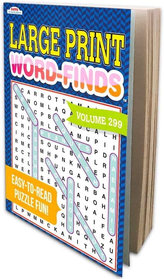 4 Pack of Large Print Word Find Puzzles – Perfect for Seniors and Adults