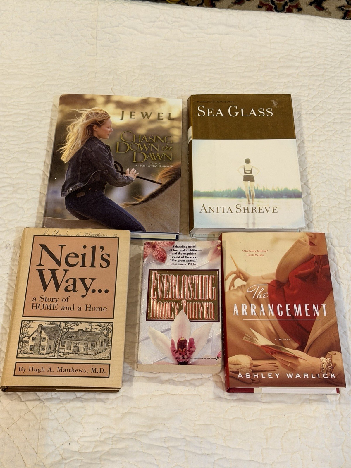 Fiction Book Lot 5 Anita Shreve Jewel Ashley Warlick Mixed Novels