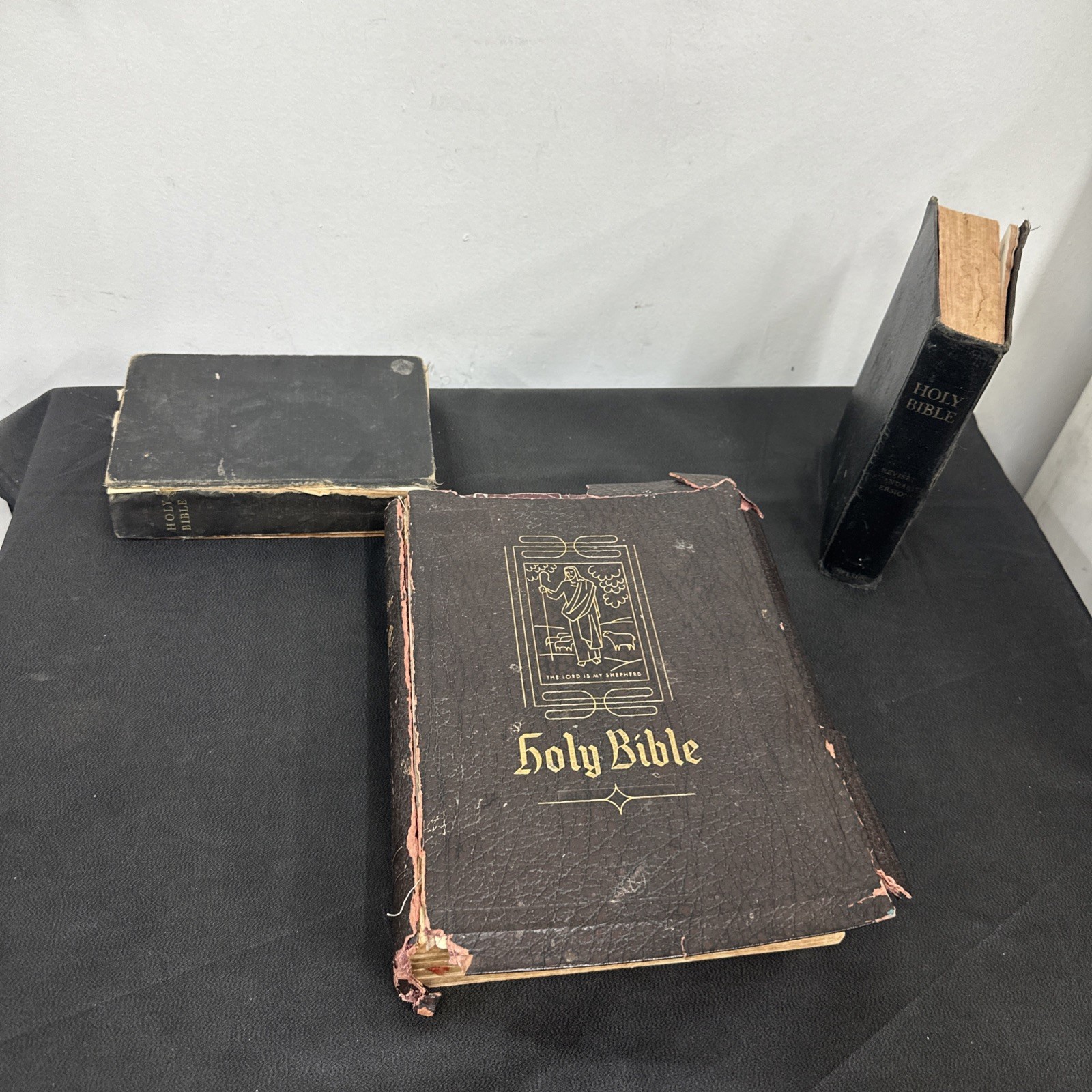 Lot Of Bibles Vintage 1950s & 60s Family Holy Bible Large Needs Repair