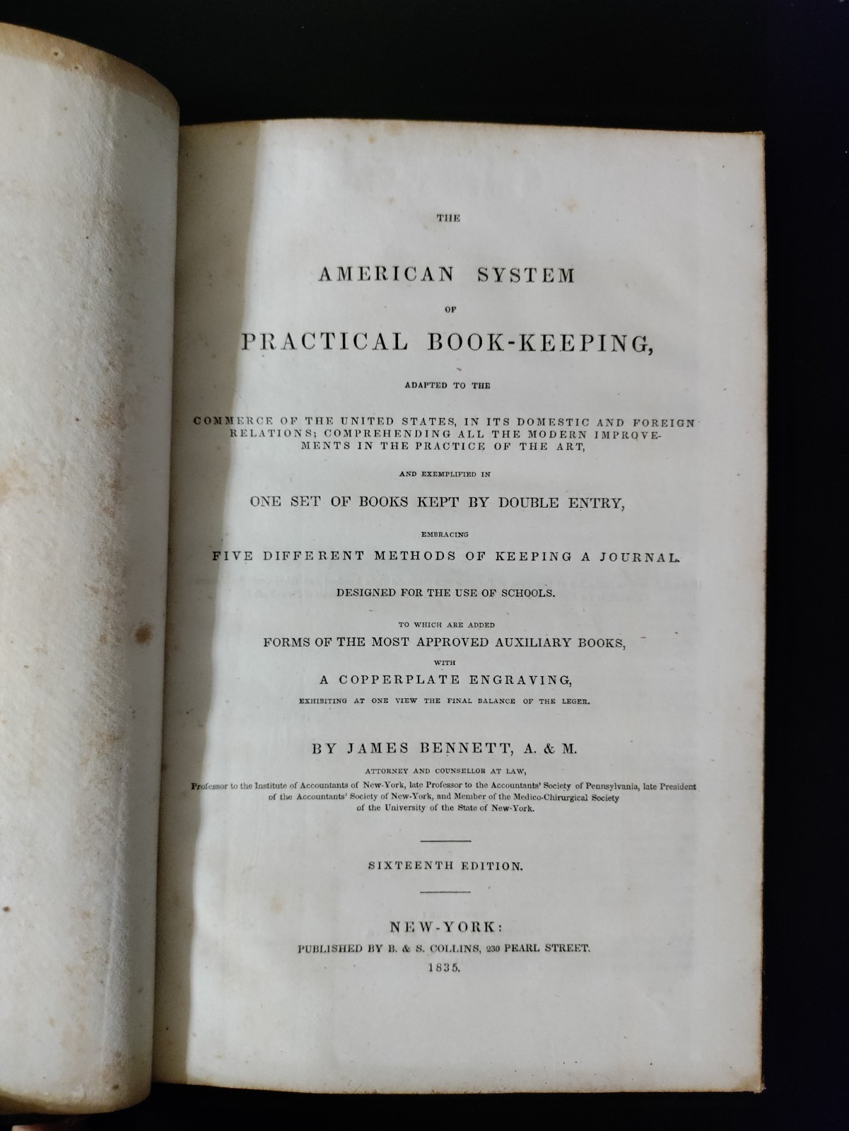 American System of Practical Bookkeeping by James Bennett HC 1835 16th Edition