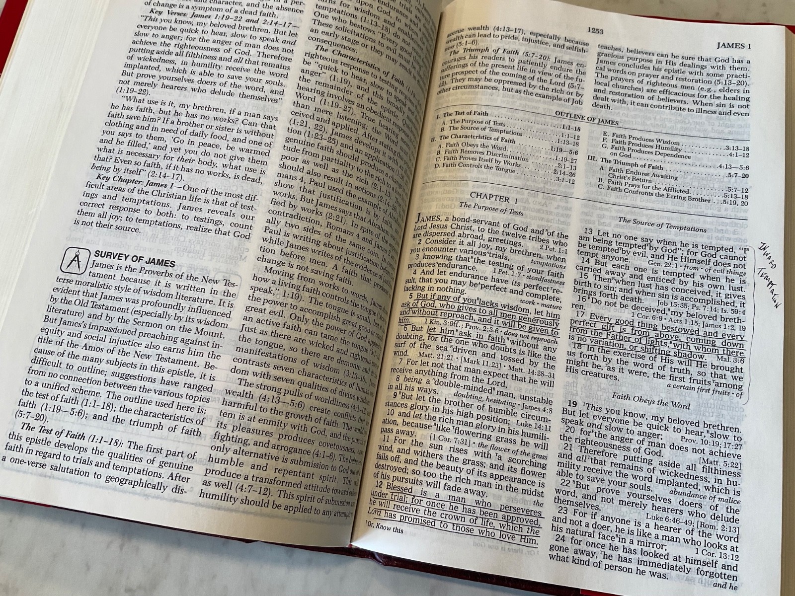 Bible NASB Open Bible 1985 Expanded Edition Red Letter Burgundy Hardcover