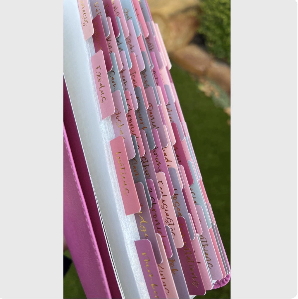 Personalized Pink NLT Giant Print Bible with Ombre Tabs Christian Gift Women