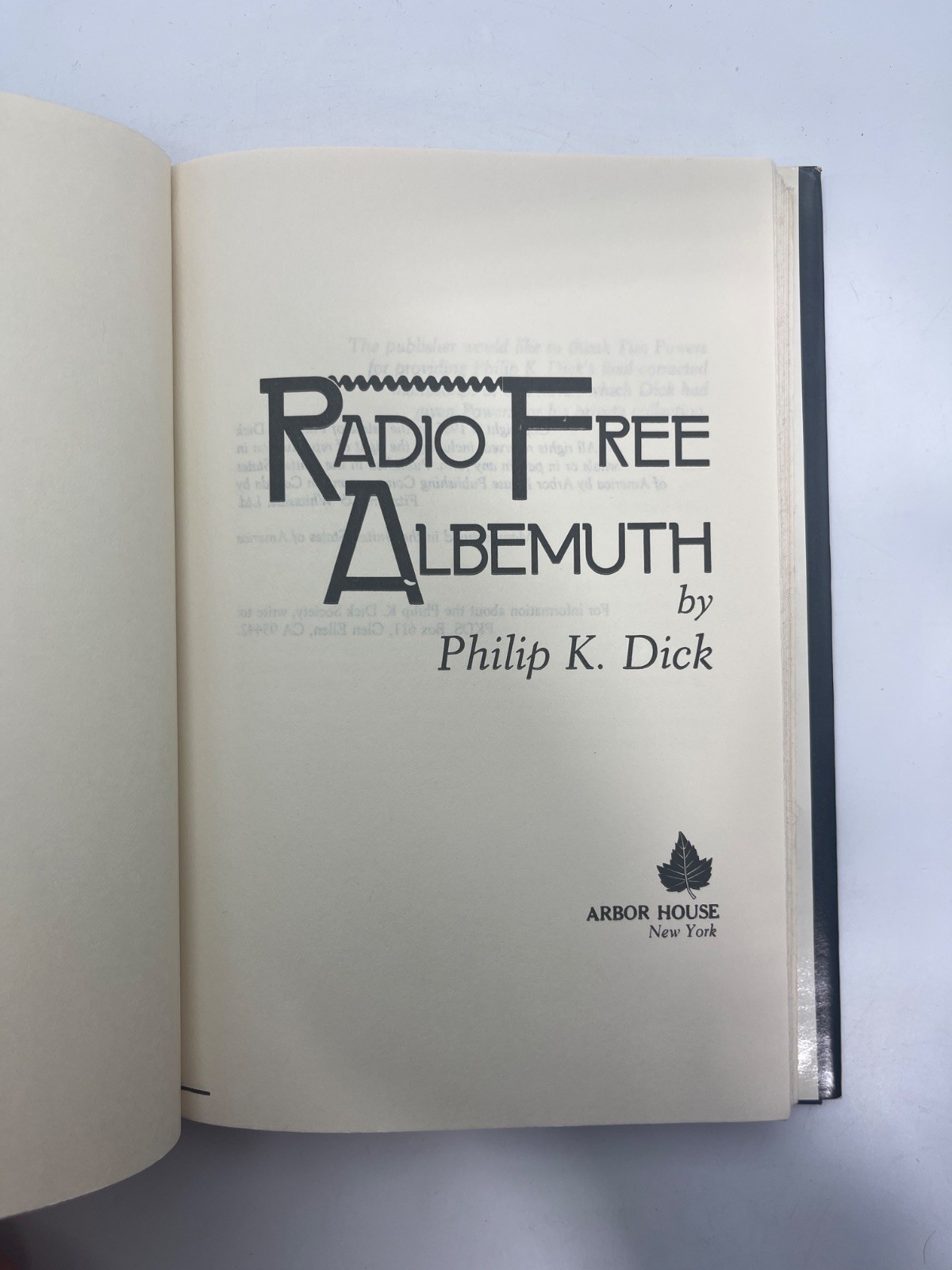 Radio Free Albemuth – BCE [Hardcover] Philip K. Dick 1985