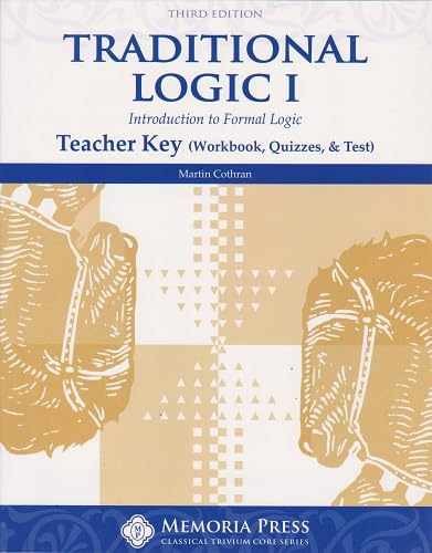 Traditional Logic 1 Teacher’s Key – Paperback, by Memoria Press – Very Good c