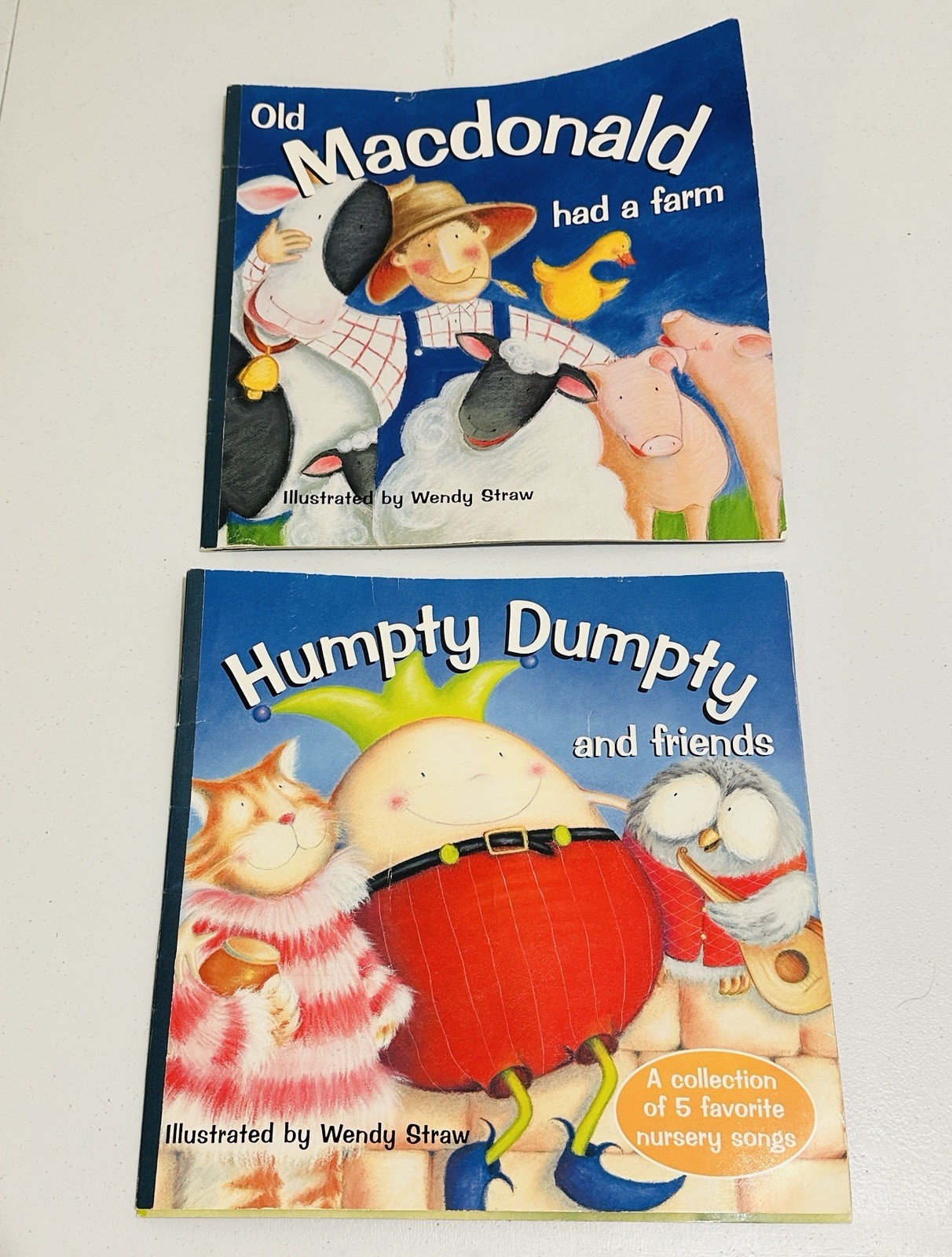Lot Of 2 Nursery Rhyme Books Illustrated By Wendy Straw Humpty Dumpty Old Macdon