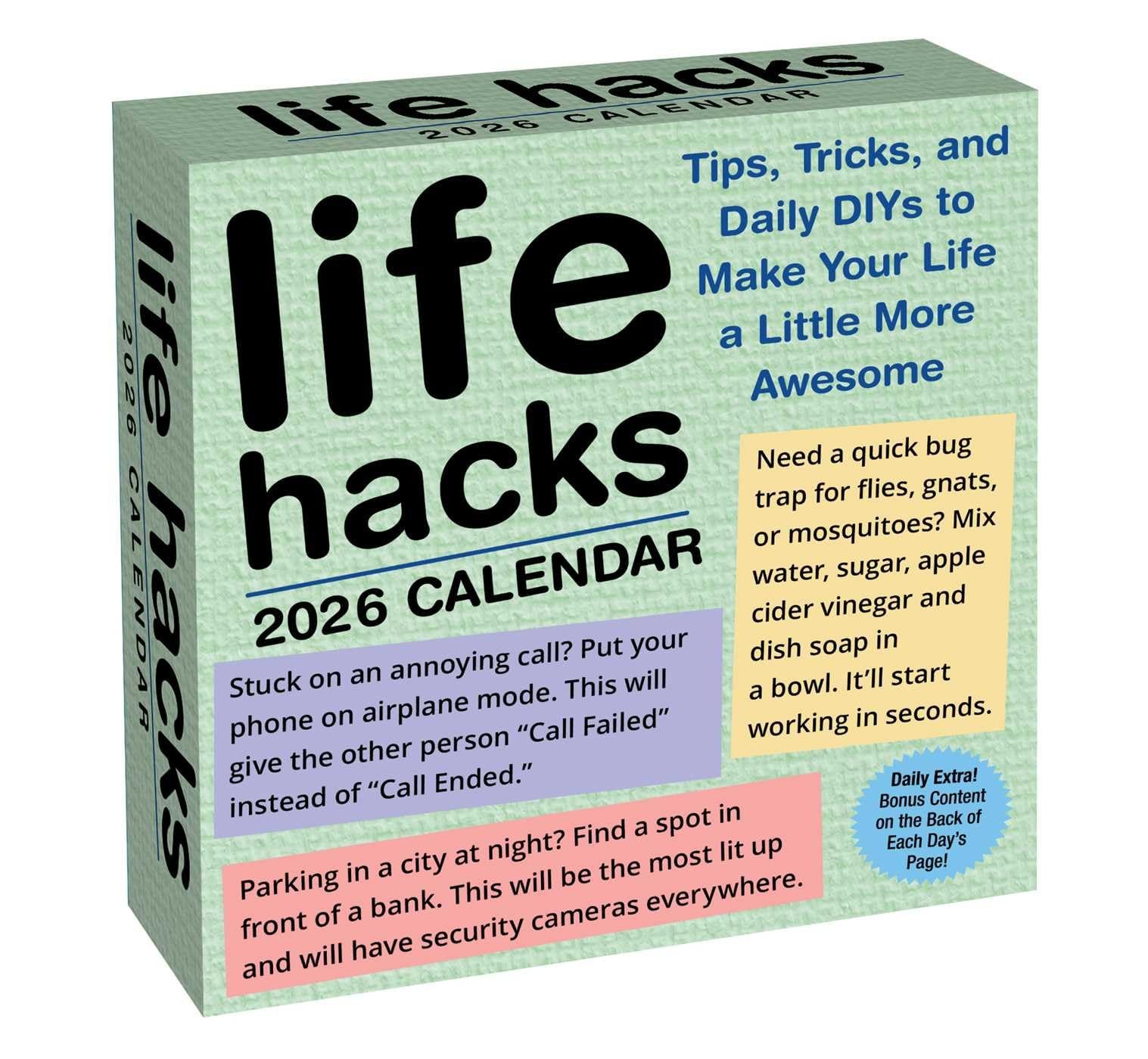 Life Hacks 2026 Day-to-Day Calendar Multi