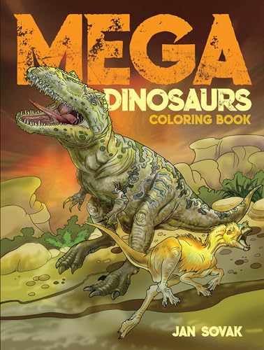 Mega Dinosaurs Coloring Book (Dover – Paperback, by Sovak Jan – Very Good h