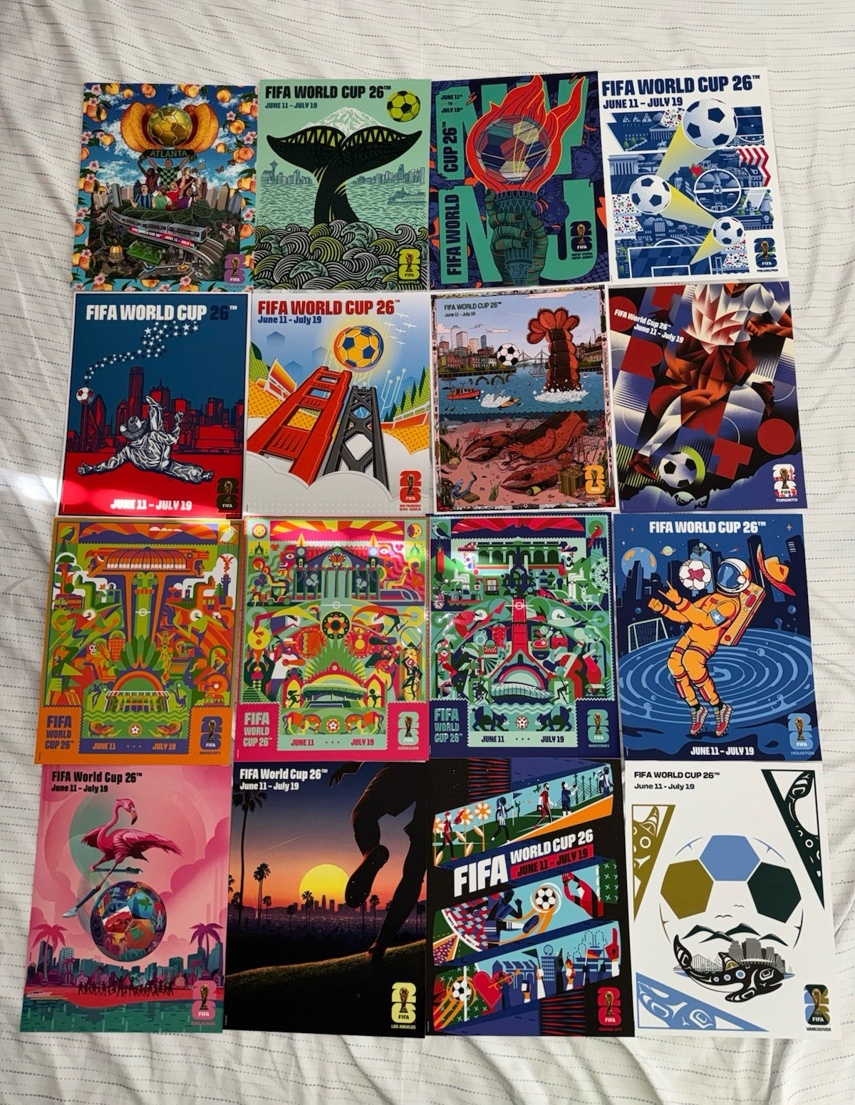 SET OF 16 exclusive posters of the host cities (that came in the treasure box)