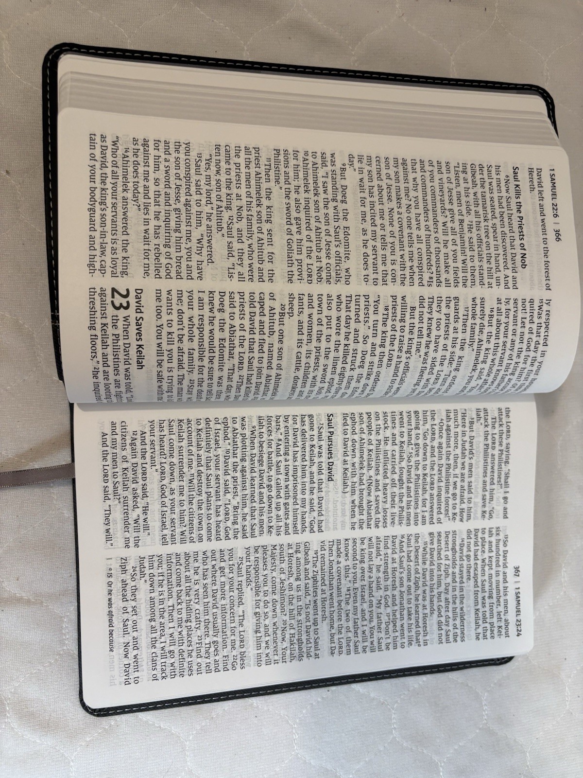 NIV Large Print Holy Bible Red Letter Gray Black Leathersoft Zondervan 2009