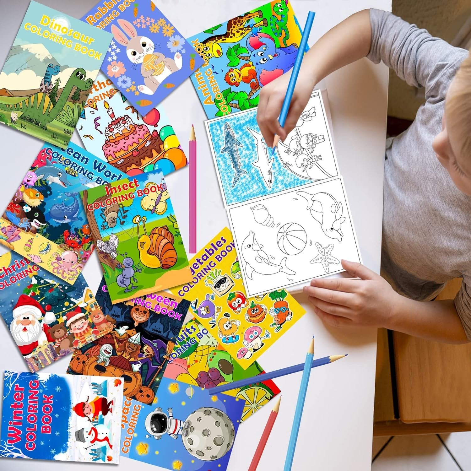 24Pack Coloring Books for Kids Ages 4-8 8-12, Small Bulk Coloring Books for Kids