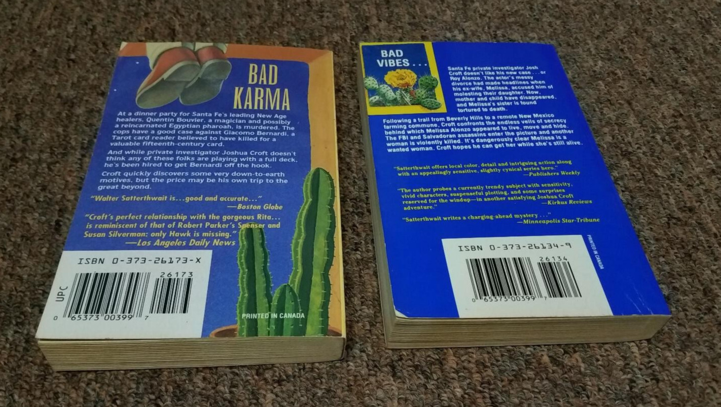 Lot of 2 murder mystery bks by Walter Satterthwait SERIES: JOSHUA CROFT MYSTERY