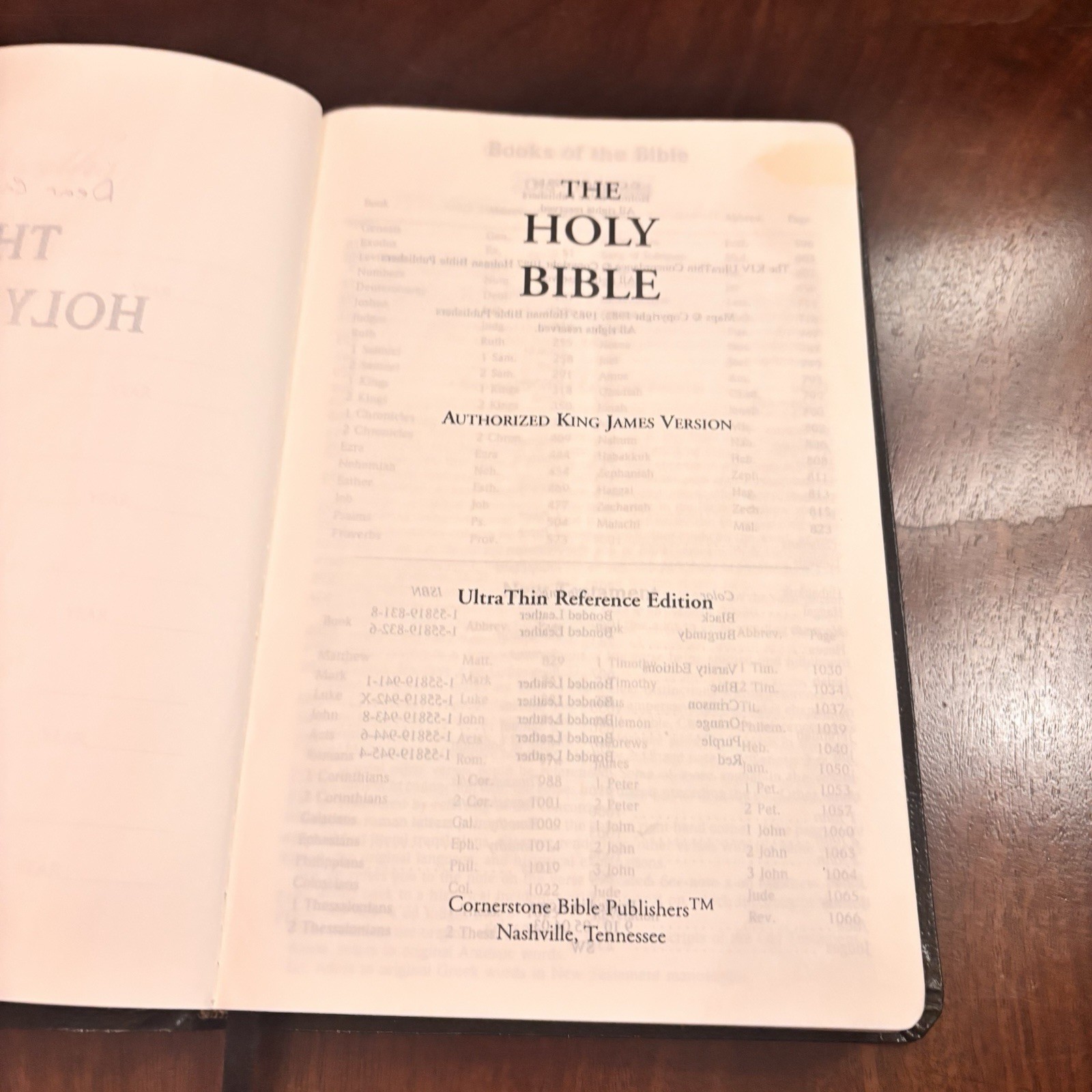 Holy Bible KJV UltraThin Reference Concordance Black Bonded Leather Holman 1999
