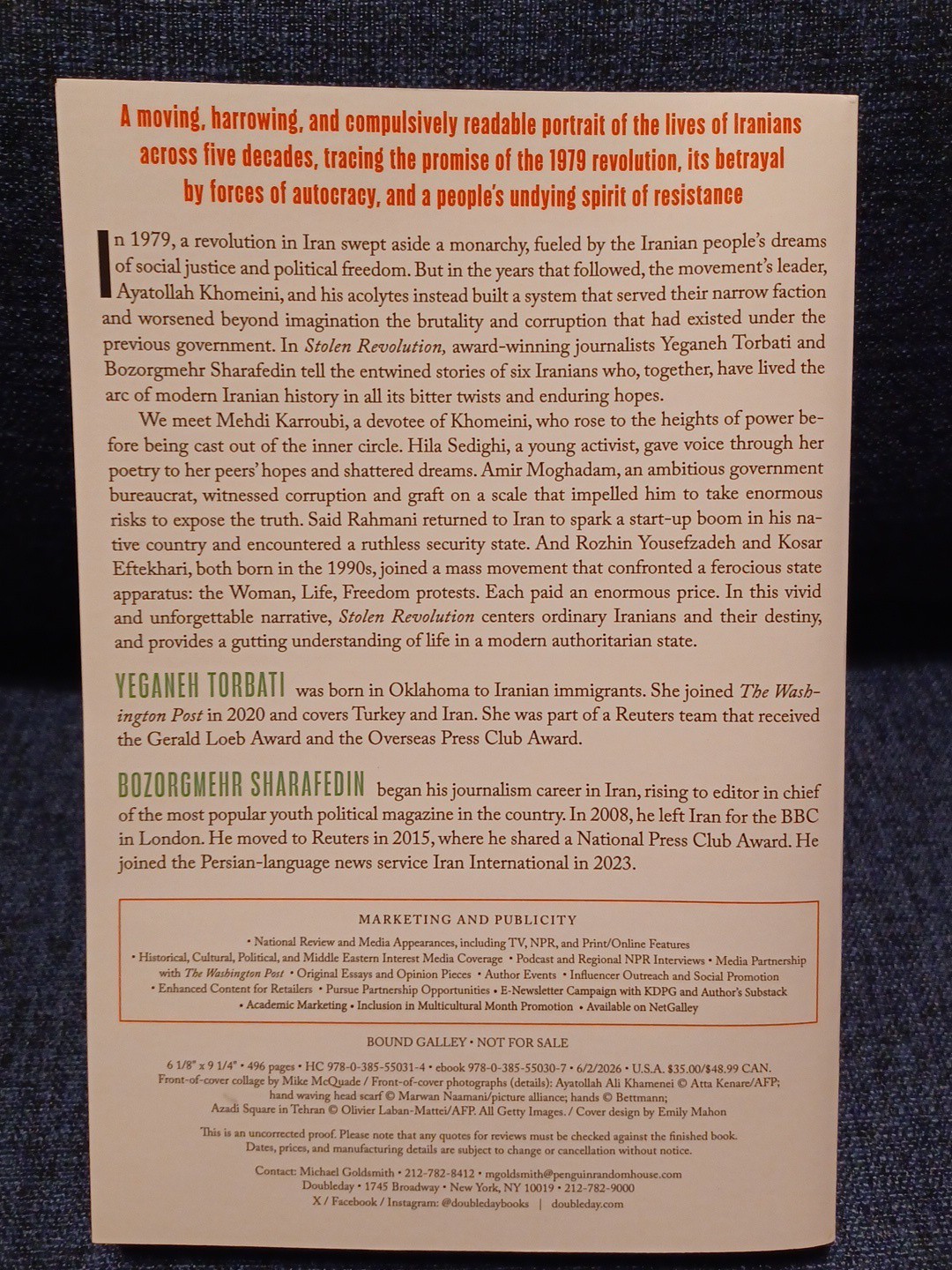 Stolen Revolution: Betrayal and Hope in Modern Iran ARC Uncorrected Proof