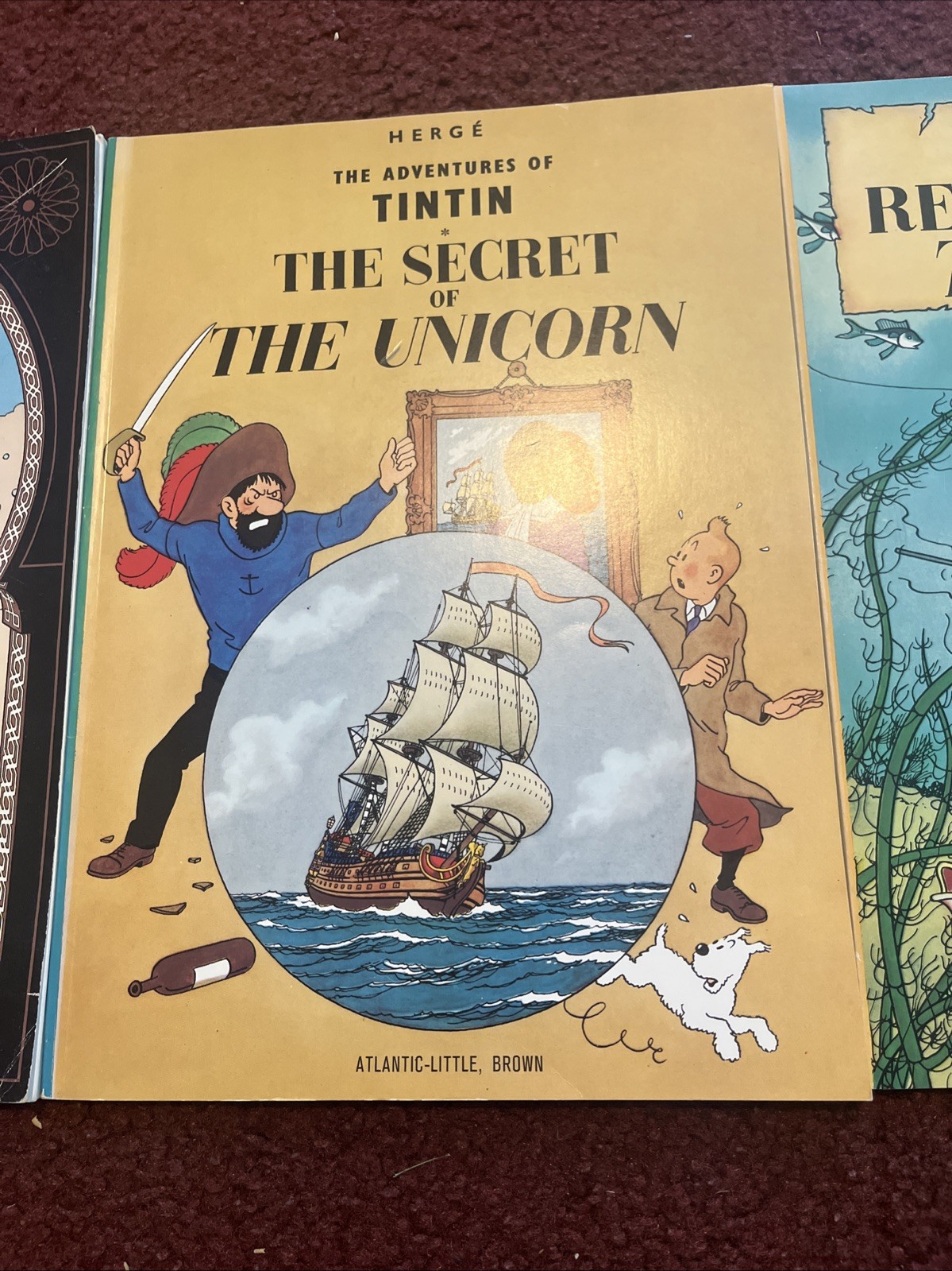 LOT OF 3 THE ADVENTURES OF TINTIN BOOKS BY HERGE