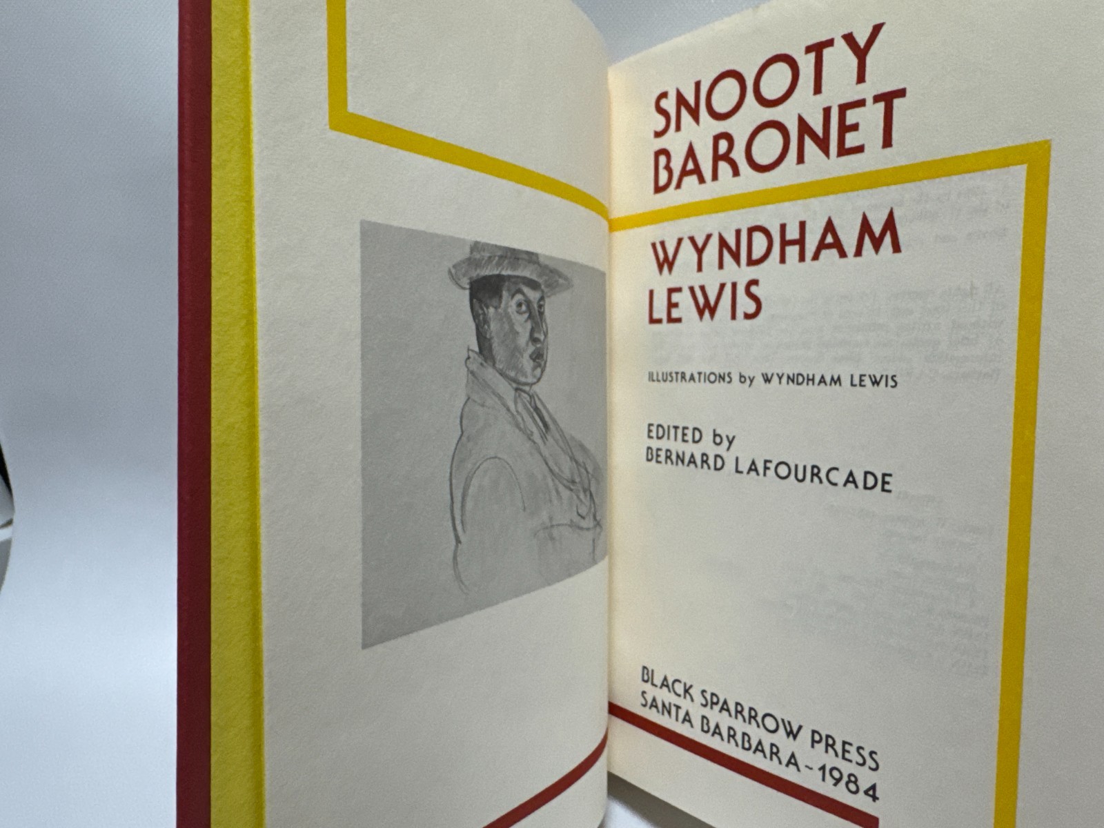 Snooty Baronet Wyndham Lewis Black Sparrow Signed Deluxe Limited Hardcover #32