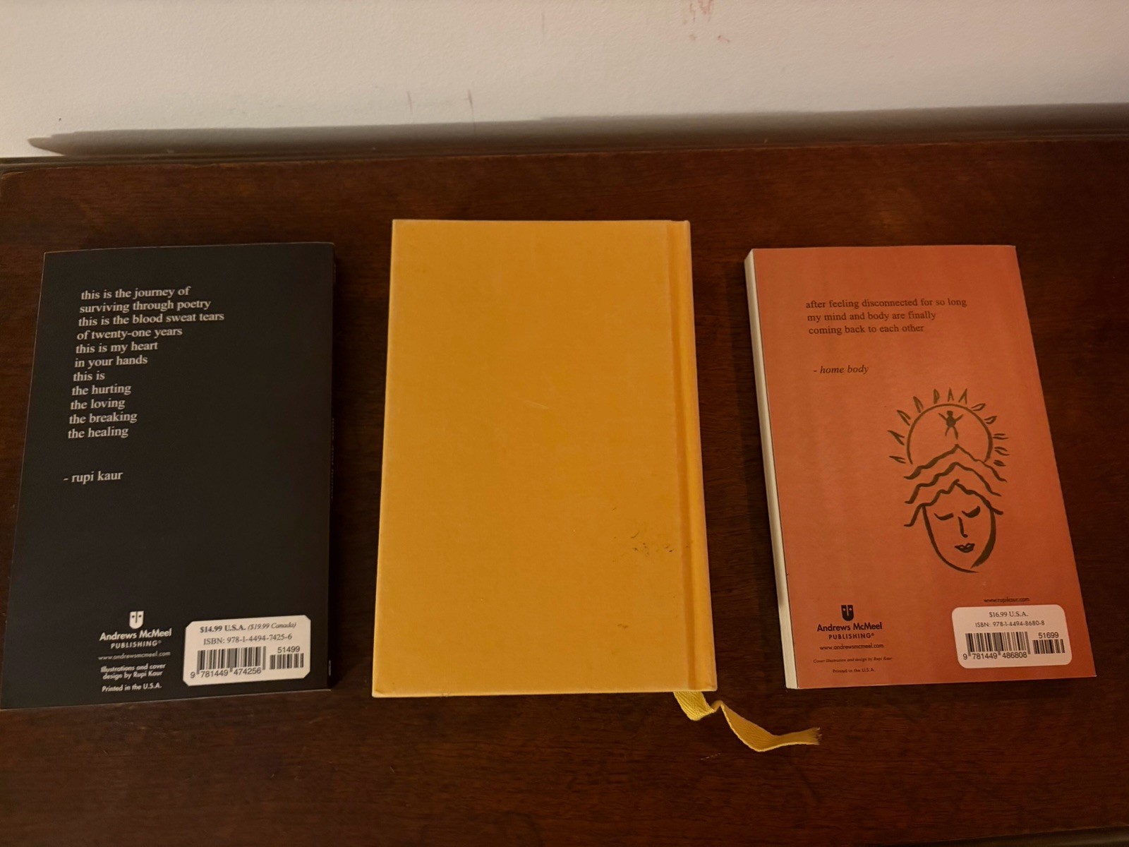 Rupi Kaur 3-Book Poetry Lot: Milk and Honey, Sun and Her Flowers, Home Body