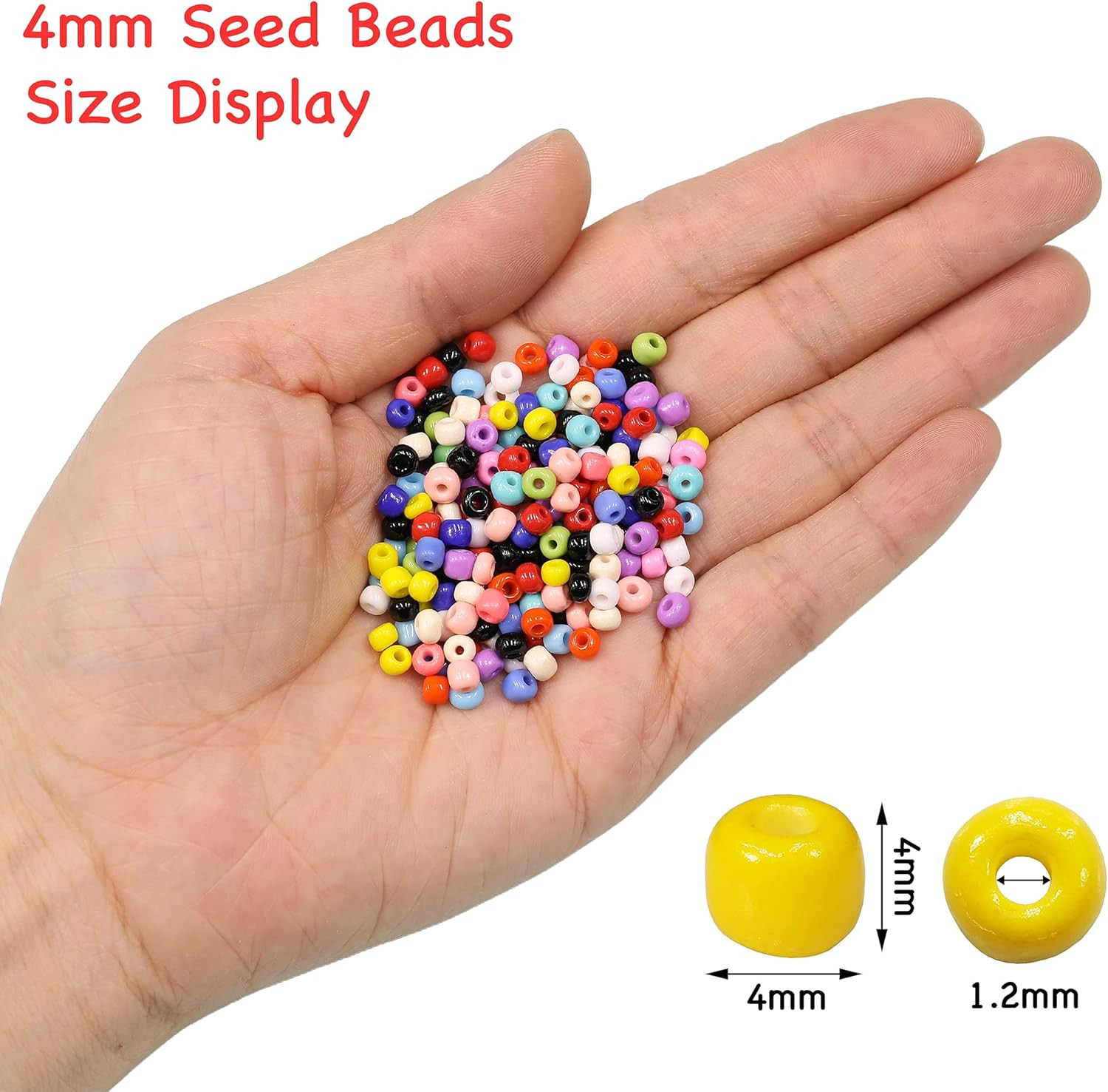 Bala&Fillic Yellow Color 4Mm Seed Beads about 1200Pcs/100Grams in Bag, 6/0 Glass