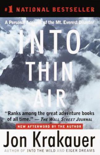 Into Thin Air by Jon Krakauer a paperback book FREE SHIPP Mt. Everest disaster