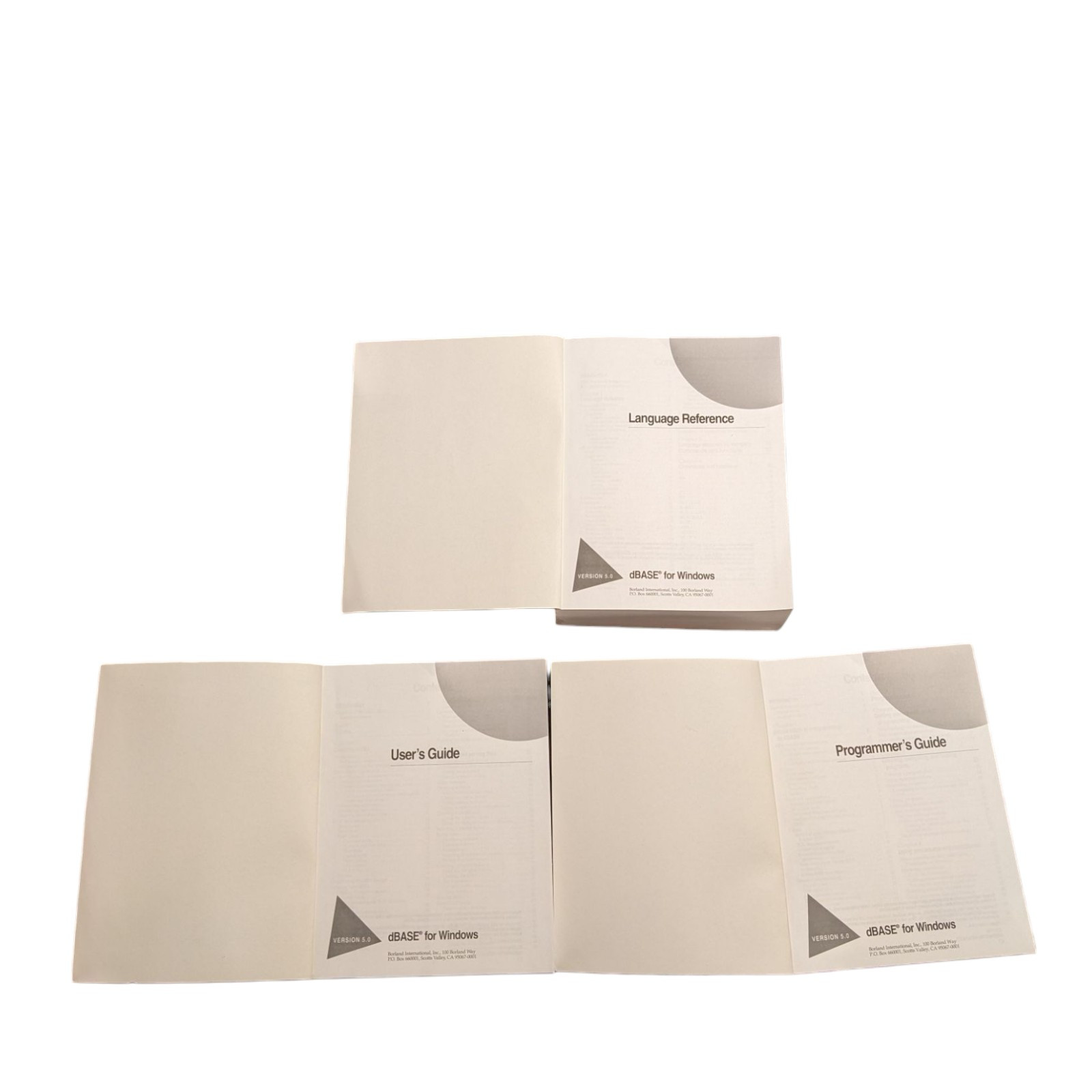 Borland dBase 5.0 Windows Programmers & User Guide Language Reference 5 Books