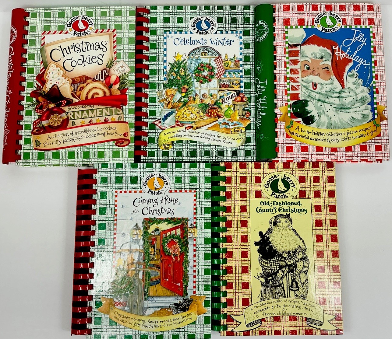 Goose Berry Patch Christmas Holidays Cookbooks Lot Of 5 Spiral Bound