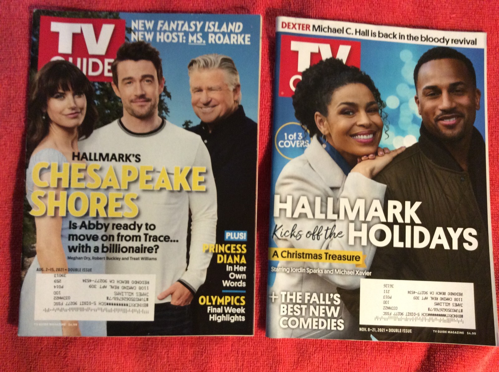 LOT OF 2 TV GUIDE AUGUST 2 – 15 NOVEMBER 8 – 21 2021 HALLMARK TREAT SPARKS