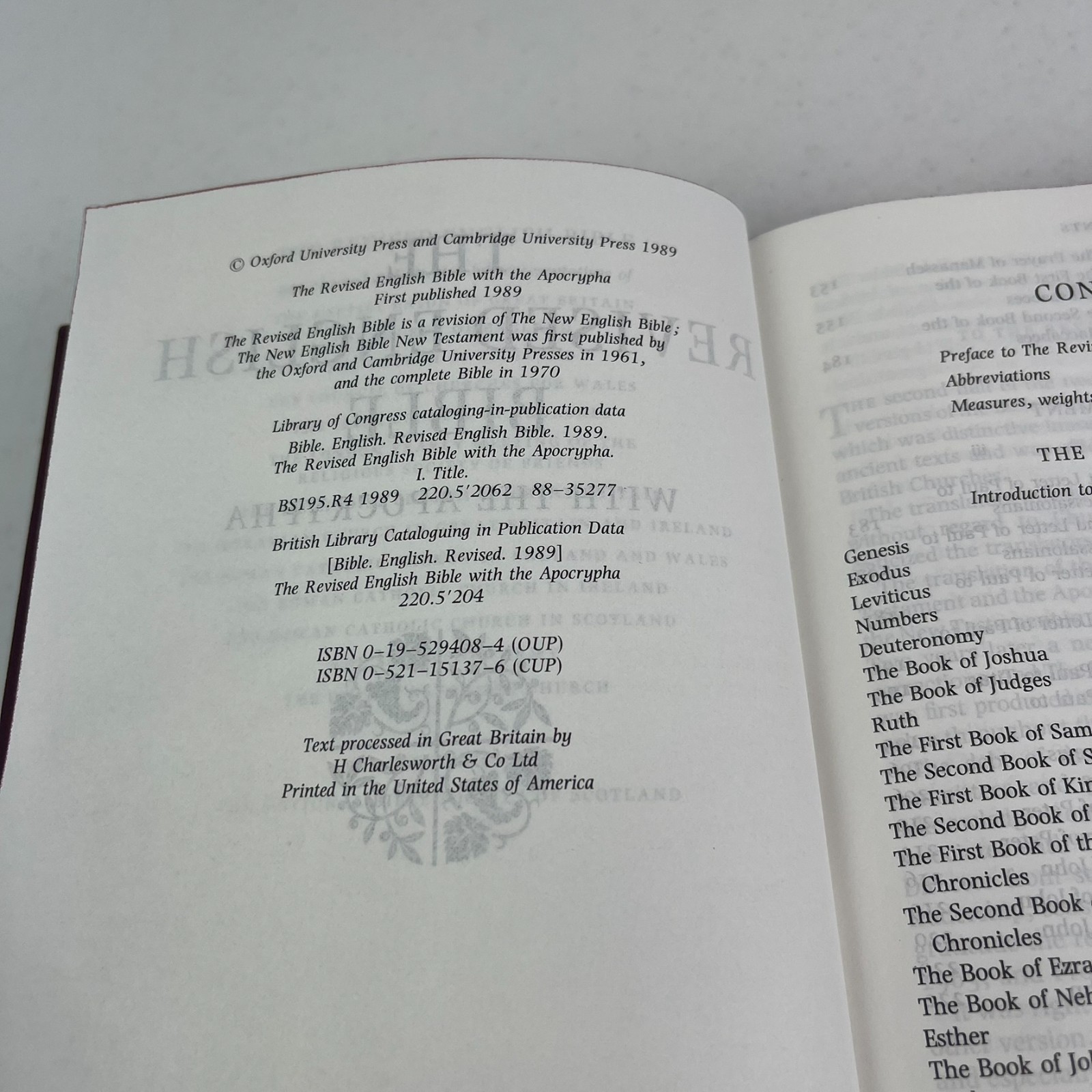 VTG Oxford Cambridge Revised English Bible W/ Apocrypha HC