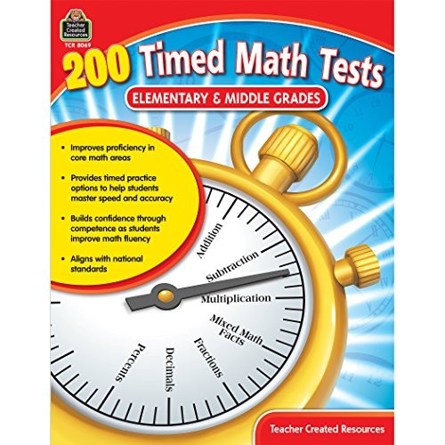 200 TIMED MATH TESTS, ELEMENTARY & MIDDLE GRADES FROM By Mara Ellen Guckian NEW