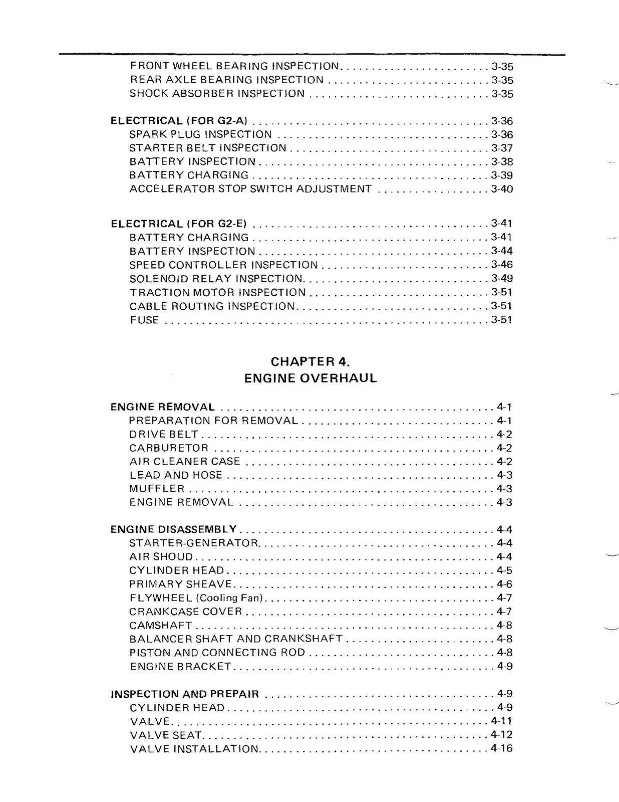 YAMAHA G2 G9 Golf Cart Service Manual METAL BOUND – PROTECTIVE COVERING