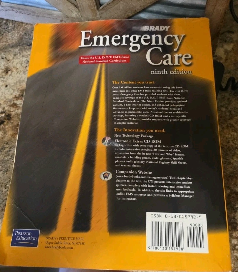 Brady Emergency Care Ninth Edition Hard Cover Book
