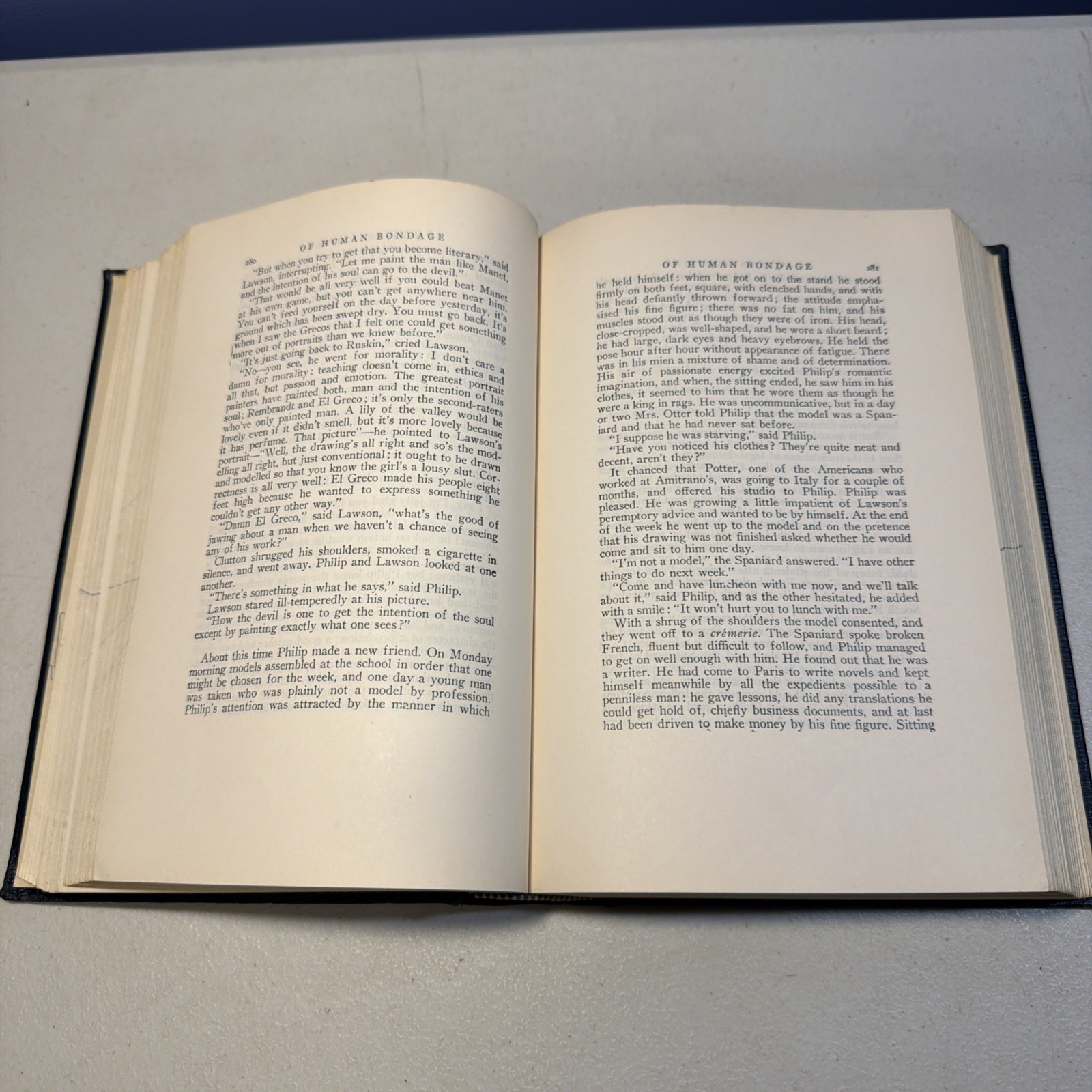 1915 “OF HUMAN BONDAGE” HC book, by W. Somerset Maugham RARE
