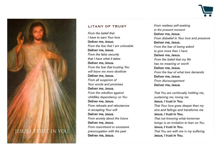 Litany Of Trust #25 Pc set Individual Catholic Prayer Cards Sealed Set